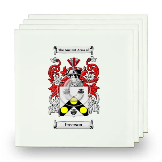Freerson Set of Four Small Tiles with Coat of Arms