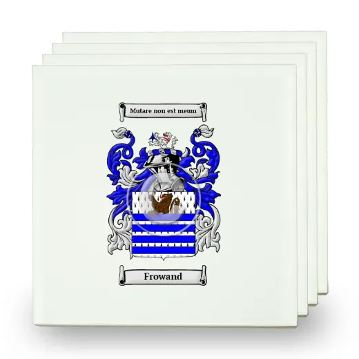 Frowand Set of Four Small Tiles with Coat of Arms