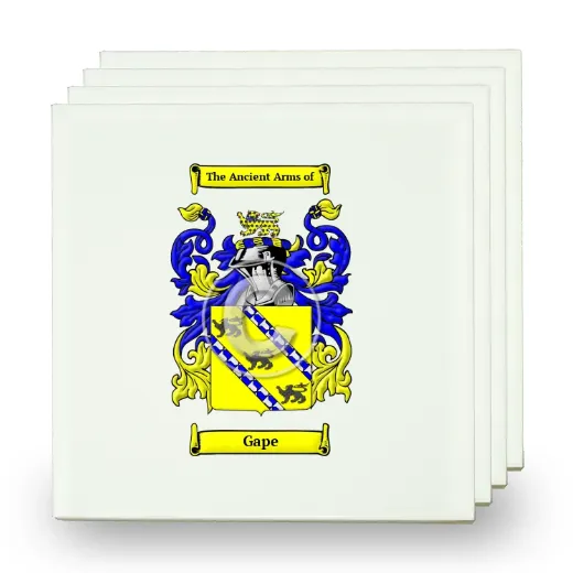 Gape Set of Four Small Tiles with Coat of Arms