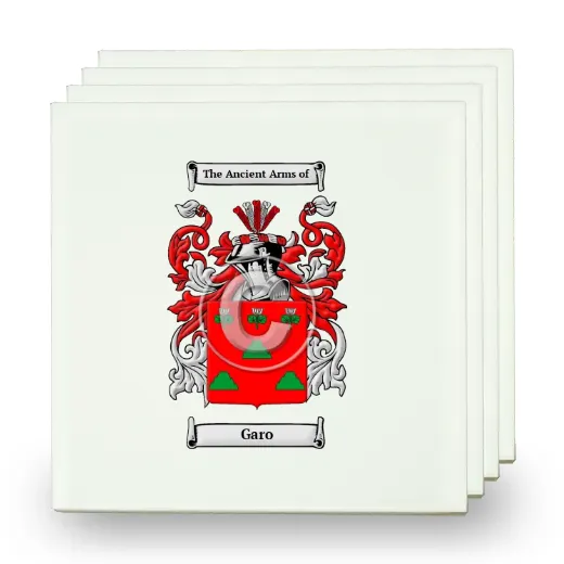 Garo Set of Four Small Tiles with Coat of Arms