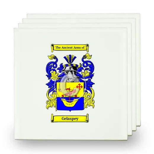 Gelaspey Set of Four Small Tiles with Coat of Arms