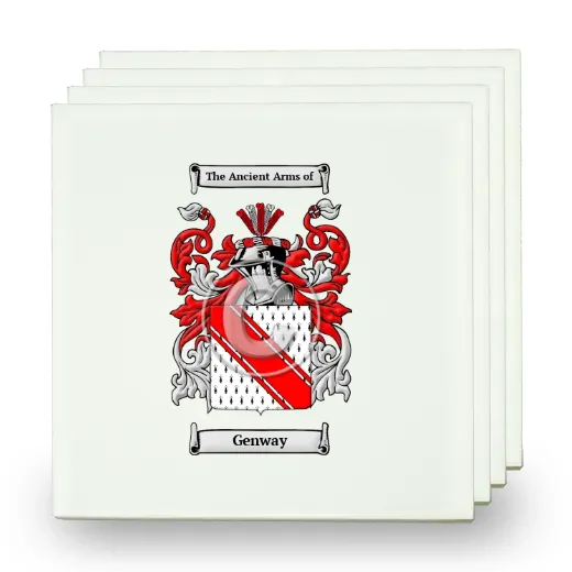 Genway Set of Four Small Tiles with Coat of Arms