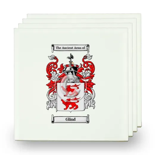 Glind Set of Four Small Tiles with Coat of Arms