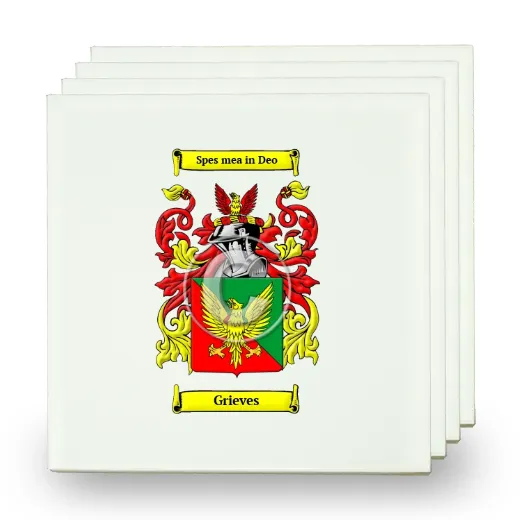 Grieves Set of Four Small Tiles with Coat of Arms