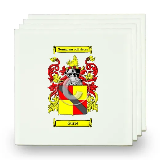 Gurre Set of Four Small Tiles with Coat of Arms