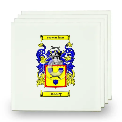 Hannity Set of Four Small Tiles with Coat of Arms