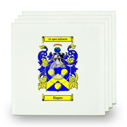 Hapes Set of Four Small Tiles with Coat of Arms