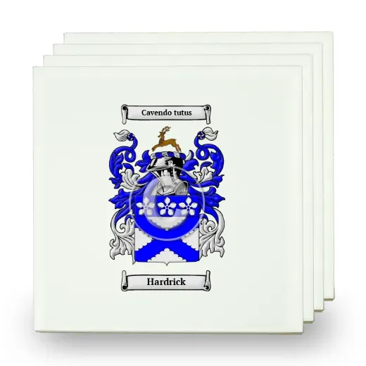 Hardrick Set of Four Small Tiles with Coat of Arms