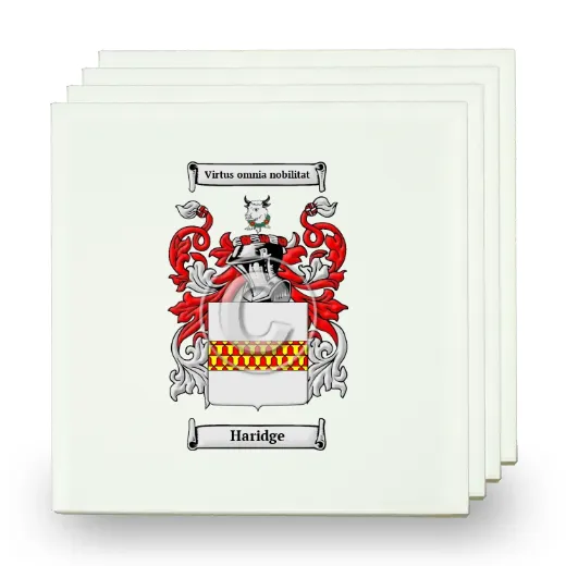 Haridge Set of Four Small Tiles with Coat of Arms