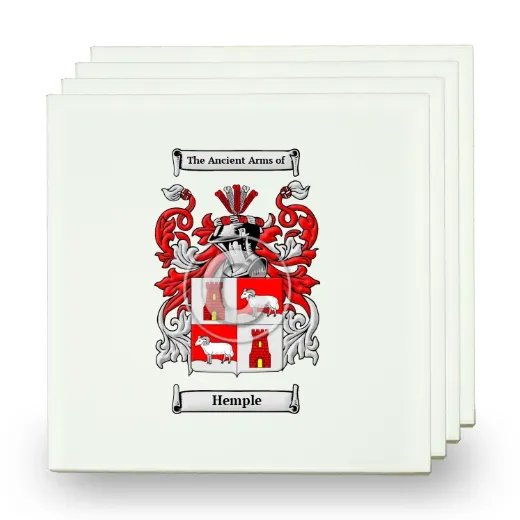Hemple Set of Four Small Tiles with Coat of Arms
