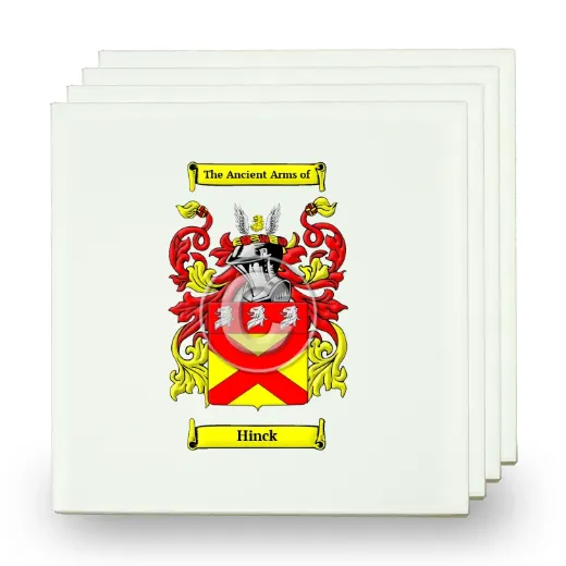 Hinck Set of Four Small Tiles with Coat of Arms