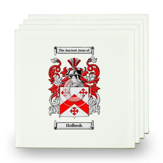 Holbroh Set of Four Small Tiles with Coat of Arms