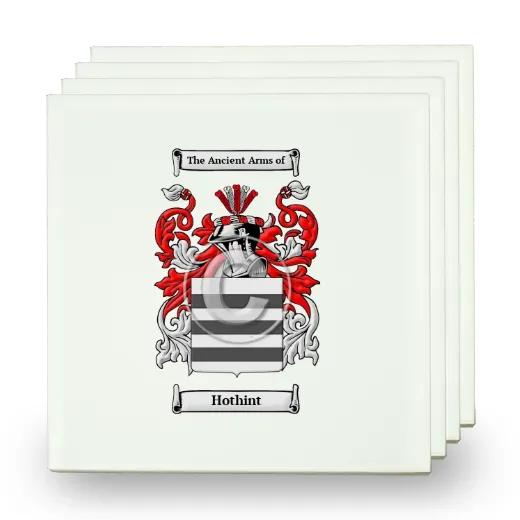 Hothint Set of Four Small Tiles with Coat of Arms