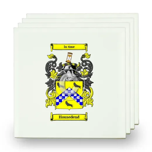 Housedend Set of Four Small Tiles with Coat of Arms