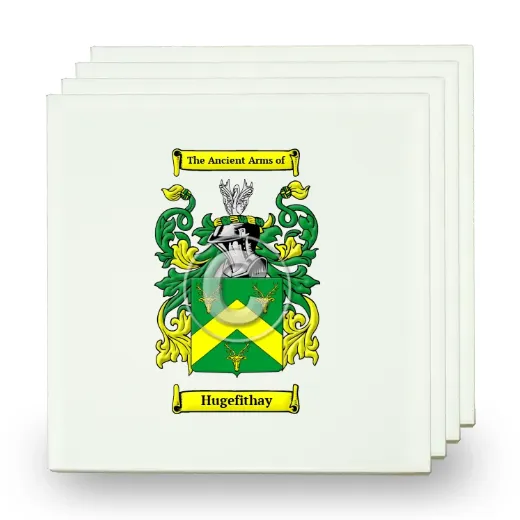 Hugefithay Set of Four Small Tiles with Coat of Arms