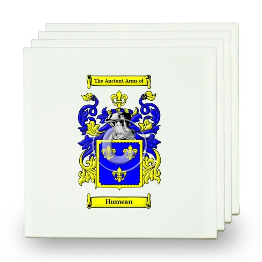 Hunwan Set of Four Small Tiles with Coat of Arms