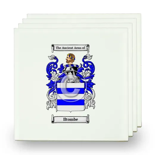 Iltombe Set of Four Small Tiles with Coat of Arms
