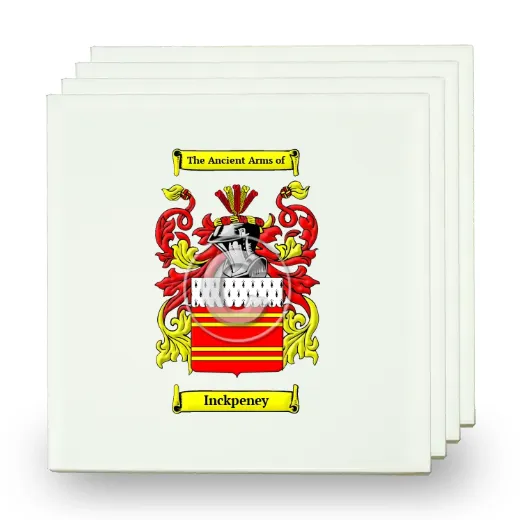 Inckpeney Set of Four Small Tiles with Coat of Arms