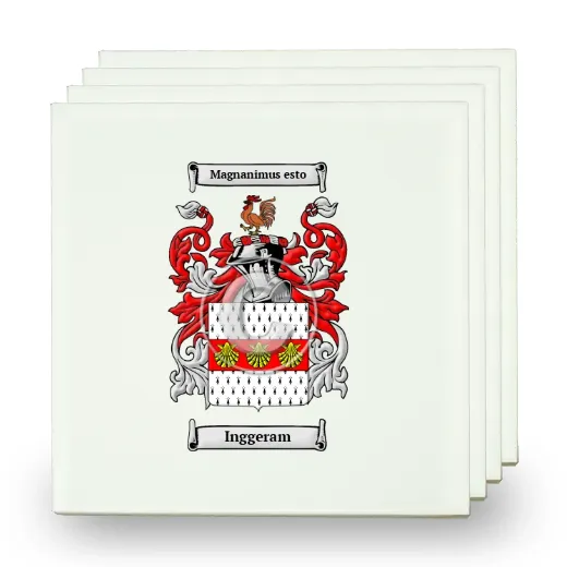 Inggeram Set of Four Small Tiles with Coat of Arms
