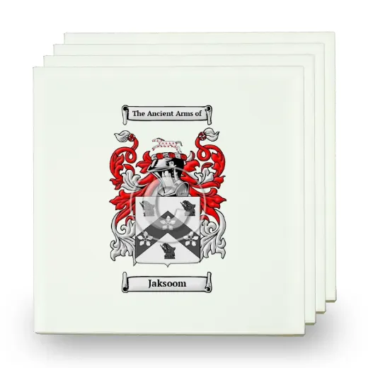 Jaksoom Set of Four Small Tiles with Coat of Arms