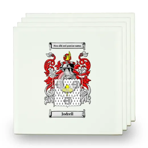 Jodrell Set of Four Small Tiles with Coat of Arms