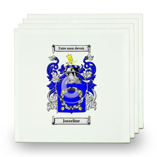 Josseline Set of Four Small Tiles with Coat of Arms