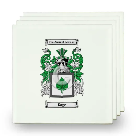 Kage Set of Four Small Tiles with Coat of Arms
