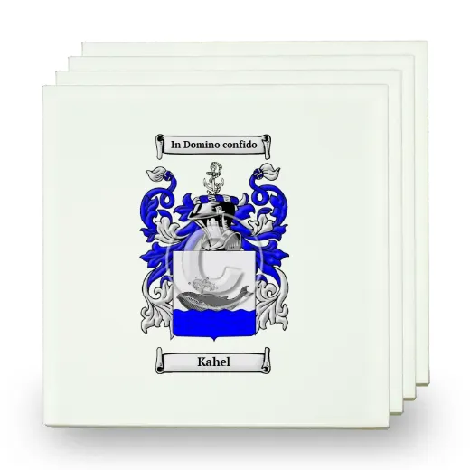 Kahel Set of Four Small Tiles with Coat of Arms