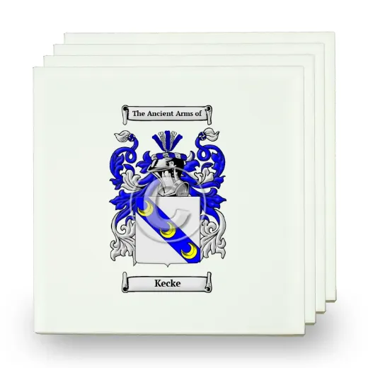 Kecke Set of Four Small Tiles with Coat of Arms