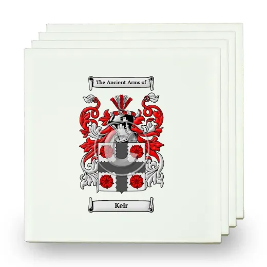 Keir Set of Four Small Tiles with Coat of Arms