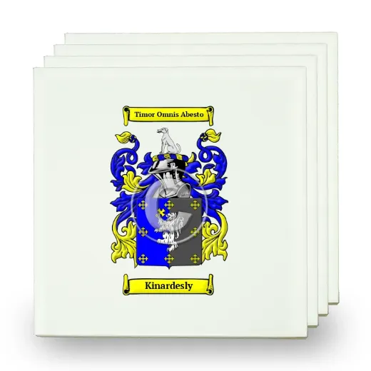 Kinardesly Set of Four Small Tiles with Coat of Arms