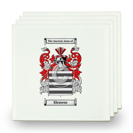Klemens Set of Four Small Tiles with Coat of Arms