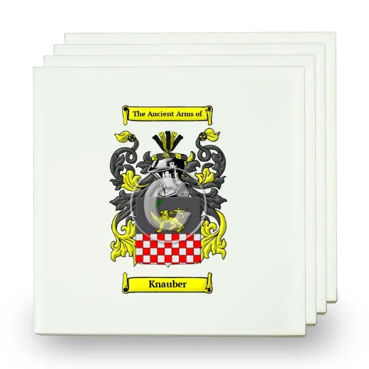 Knauber Set of Four Small Tiles with Coat of Arms
