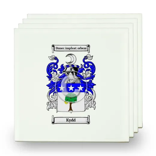 Kydd Set of Four Small Tiles with Coat of Arms