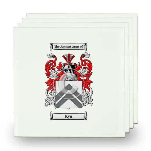 Kyn Set of Four Small Tiles with Coat of Arms