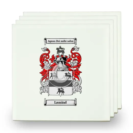 Lamind Set of Four Small Tiles with Coat of Arms