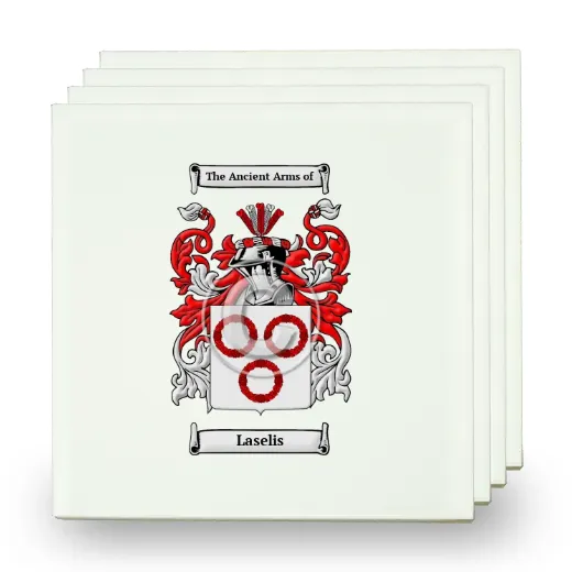 Laselis Set of Four Small Tiles with Coat of Arms