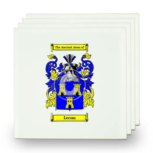 Lecom Set of Four Small Tiles with Coat of Arms