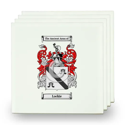Lockie Set of Four Small Tiles with Coat of Arms
