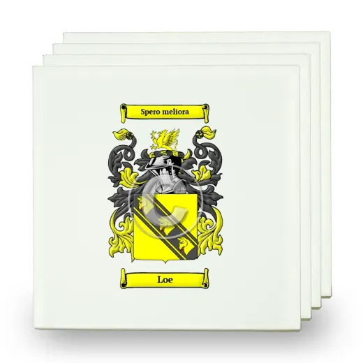 Loe Set of Four Small Tiles with Coat of Arms