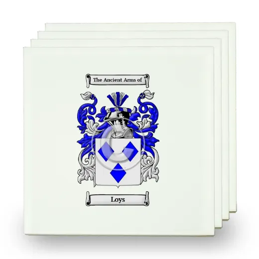 Loys Set of Four Small Tiles with Coat of Arms