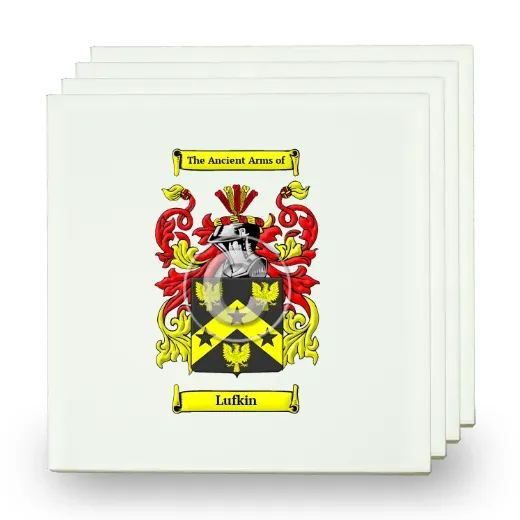 Lufkin Set of Four Small Tiles with Coat of Arms