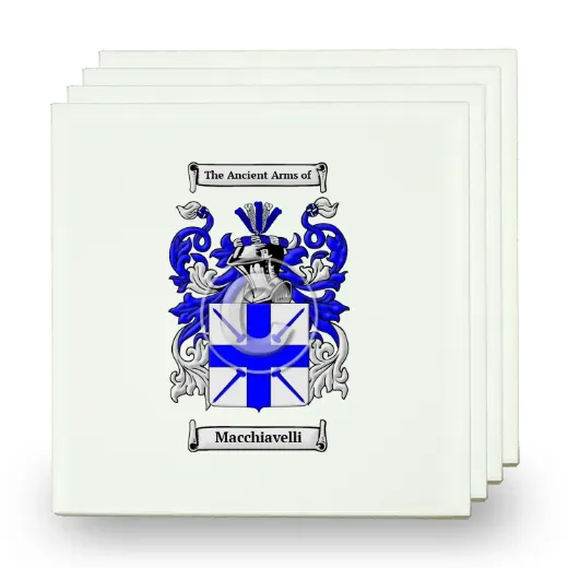 Macchiavelli Set of Four Small Tiles with Coat of Arms