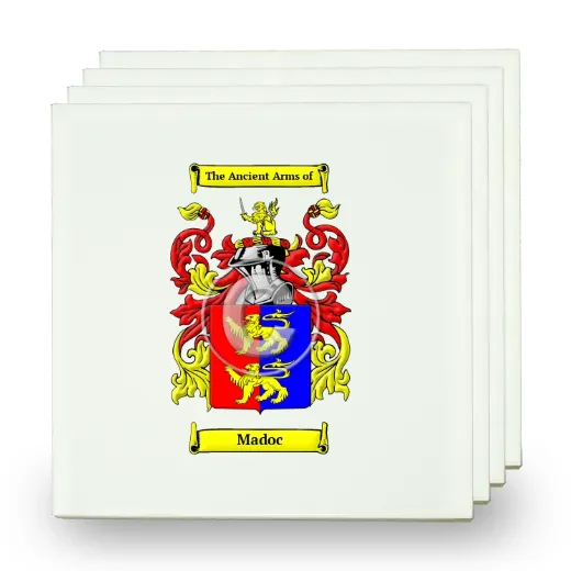 Madoc Set of Four Small Tiles with Coat of Arms