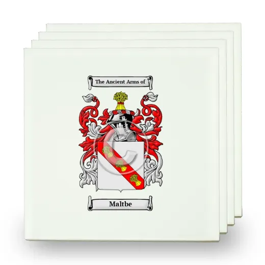 Maltbe Set of Four Small Tiles with Coat of Arms