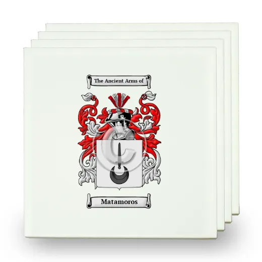 Matamoros Set of Four Small Tiles with Coat of Arms