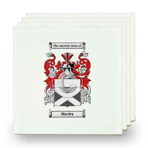 Mavity Set of Four Small Tiles with Coat of Arms