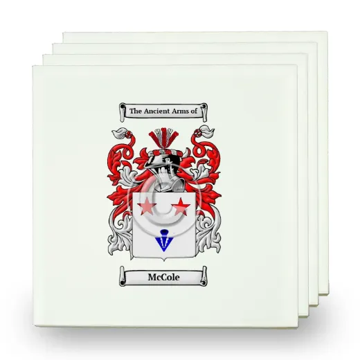McCole Set of Four Small Tiles with Coat of Arms