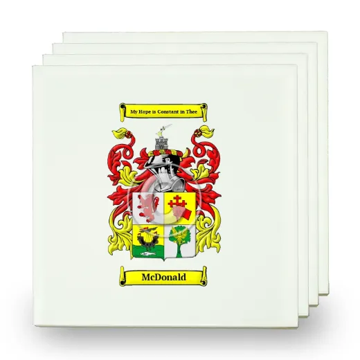 McDonald Set of Four Small Tiles with Coat of Arms