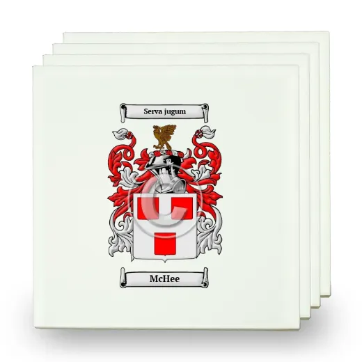 McHee Set of Four Small Tiles with Coat of Arms